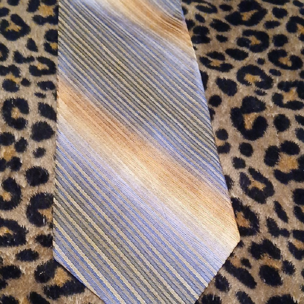 Stacy Adams Blue and Gold Striped Tie